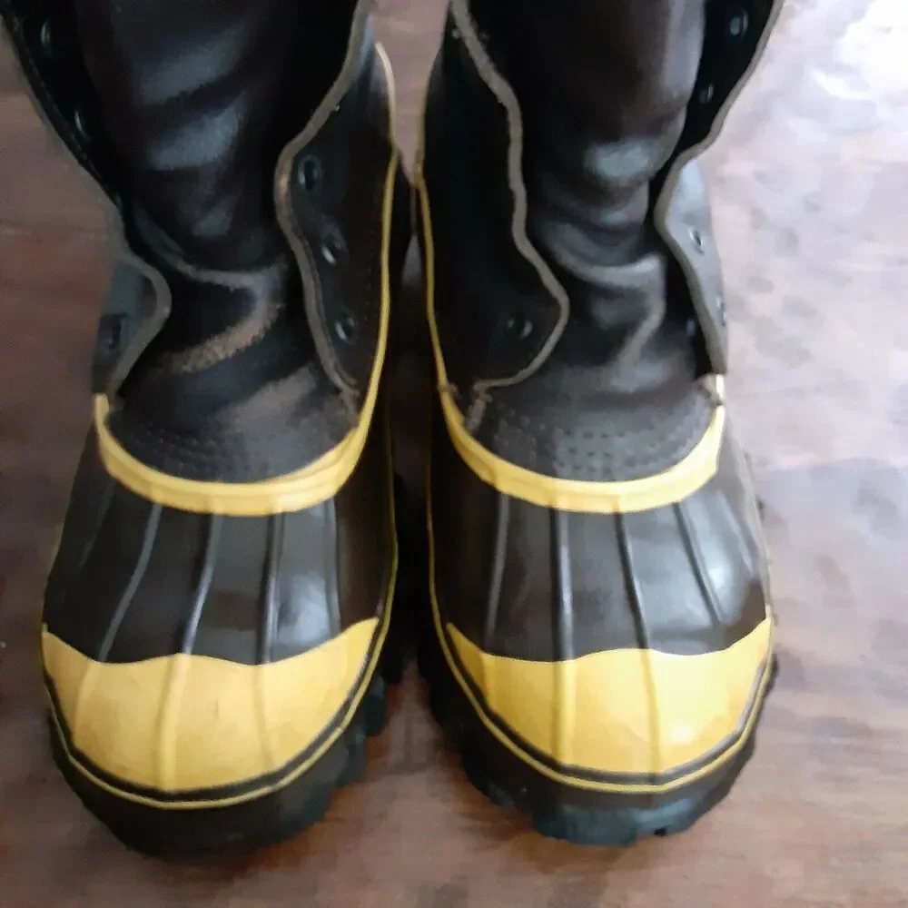 LaCrosse De-Icer Insulated Boot,Leather Upper sz 7,Steel Shank Brown & Gold